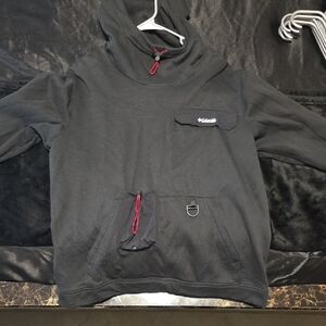 Columbia Men’s Black Crewneck Hoodie with Red Accents